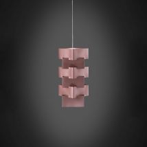 Sospensione Moderna 1 Luce Building In Polilux Rosa Metallico D36 Made In Italy