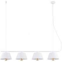 Sospensione Moderna 4 Luci Gelato In Acciaio Bianco