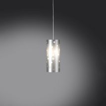 Sospensione Moderna a 1 Luce Pois In Polilux Bicolor Silver Made In Italy