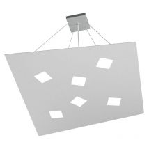 Sospensione Moderna Note Metallo Grigio 6 Luci Gx53