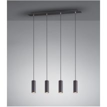 Sospensione Penisola 4 Luci Cilindri Marley Nero Trio Lighting