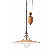 Ferroluce - Lampadario Classico Bologna Metallo e Ceramica Nero Sfumato Rame 1 Luce E27
