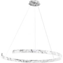 Sospensione semicircolare led navel in metallo effetto marmo con cct 100 cm. - Marmo