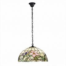 Perenz - Sospensione Tiffany In Vetro Multicolor Con Catena D.50 Cm