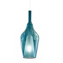 Sospensione vetro blu trasparente Gea Luce ofelia s12 e27 led lampada soffitto