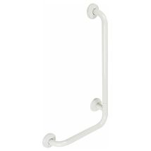 Sostegno di sicurezza ad L bianco – Corpo in tubo di acciaio – Spessore 1,5 mm – Diametro 32 mm – Finitura a polveri epossipoliestere