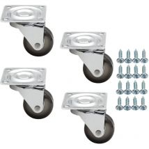 SOTECH 4 Stück Möbelrollen KIEL Ø 35 mm braun ohne Bremse (Feststeller) inkl. Schraubenset Belastbarkeit bis 100 kg (25 kg pro Transportrolle)