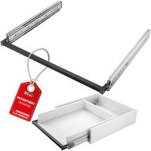 Sotech VarioSlide Pat. Schubladenauszug Komplettset bis 200 kg Einhandverriegelung schwarz eloxiert für Schubladen ohne Front bis 600 mm Breite,