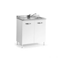 Sottolavello 2 ante 80 cm senza lavello colore bianco frassinato