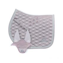 Sottosella da salto con cuffia modello Esme in tessuto satinato lucido con inserti in silicone: Full, Blu