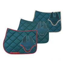 Sottosella inglese completo di cuffietta modello Sally con trapunta a rombi e bordo a contrasto: Full, Verde bordo verde