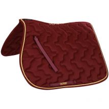 Derby - Sottosella trapuntato a onde in cotone di ottima qualità con bordo rinforzato e corda in passamaneria: pony, Rosso/oro/Bianco