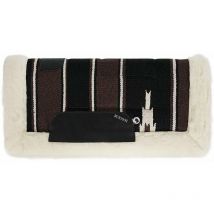 Sottosella western imbottito tessuto navajo esterno e fondo pura lana con bordo lana e rinforzo in pelle - rosso nero RN1-LTB