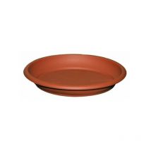 Sottovaso in plastica tondo per vaso Tivoli colore terracotta - Ø52 per vaso Ø60
