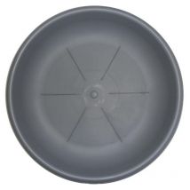 Sottovaso in plastica rotondo 26 cm in colore grigio - Bama