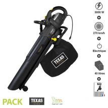 Souffleur aspirateur broyeur de feuilles électrique 3000W 840m3/h couteau aluminium Texas BVX3000P