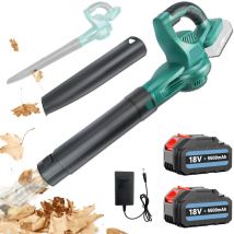 Souffleur d'air robuste sans fil pour feuilles, neige, poussière, nettoyeur + 2 batteries 5,5 a + chargeur, compatible avec batterie Makita
