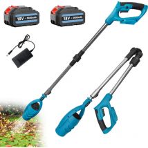 Souffleur de feuilles électrique sans fil avec rallonge pliable 116 cm, souffleur portatif léger et puissant pour toit, 2 batteries 5,5 a + chargeur,