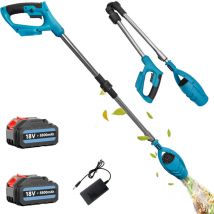 Souffleur de feuilles sans fil robuste, rallonge pliable de 116 cm, souffleur de feuilles à piles pour trottoir, patio, terrasse + 2 batteries 5,5 a