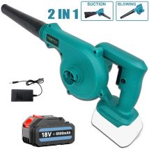 Souffleurs et aspirateurs de feuilles électriques, souffleur d'air sans fil , pour la feuille de poussière de neige de jardin +1 batterie 5.5a +