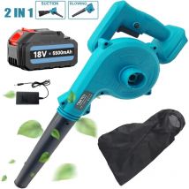 Souffleurs et aspirateurs sans fil, souffleurs d'air de jardin 2 pouces pour neige / patio / jardin / garage nettoyage + 5500mAh Battery + Charger ,