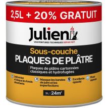 Sous-Couche Pour Plaques De Plâtre Cartonnées - aspect Mat Blanc 3L Julien