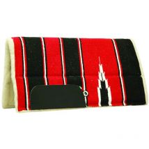 Rn1-Lte blanc et rouge - Assise western rembourrée en tissu navajo et pure laine avec inserts en néoprène
