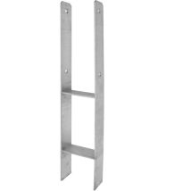 Soutien post tzn H-forme galvanisé 71x5,6x600 mm – Accessoire pour poteau – Acier galvanisé – 4 pièces