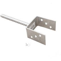 Soutien post tzn U-forme avec canne galvanisé 121x100x200 mm