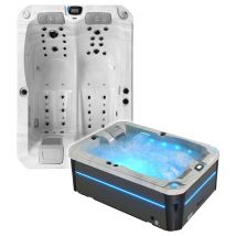 Boreal Sauna - Spa 2 places allongées Archipel GT2 pro max blanc marbre led- Spa Thérapeutique Balboa 210x148