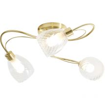 Forum Lighting - Forum Spa Veria Satin Brass/Clear 400mm 3 Lamp Tangle Flush Ceiling Light - SPA-35828-SBRS