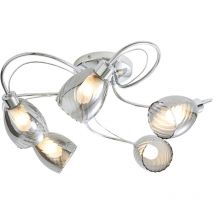 Forum Lighting - Forum Spa Veria Polished Chrome/Smoke 480mm 5 Lamp Tangle Flush Ceiling - SPA-35829-CHR