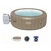Spa gonflable Bestway 60017 Lay-Z-Spa Palm Springs Airjet rond 6 personnes, système de massage, utilisation toute l'année, diffuseur ChemConnect