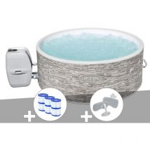 Bestway - Kit spa gonflable Lay-Z-Spa Vancouver rond Airjet Plus 3/5 places + 6 filtres + 2 appuie-têtes