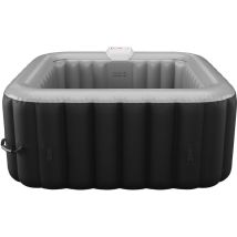 Vente-unique - Spa gonflable carré 4 places - L154 x P154 x H65 cm - 120 buses d'air - Noir et gris - b-cosy ii