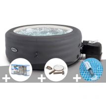 Intex - Kit spa gonflable PureSpa Access rond Bulles 4 places + 6 filtres + Kit d'entretien + Aspirateur