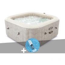Intex - Kit spa gonflable PureSpa Chevron carré Bulles 4 places + Aspirateur