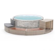 K2O - Spa Hinchable Bestway Lay-Z-Spa Vancouver Airjet Ø155x60cm + Revestimiento Half Surround 180 289x45x56cm Borde para Spa Semicircular