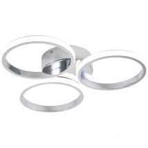 Forum - Spa Chios Polished Chrome 400mm 3 Ring led Flush Ceiling Light - SPA-36129-CHR