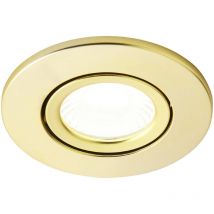 Forum Spa Como Satin Brass 31mm Fire-rated IP65 5w LED Tiltable Bathroom Downlight - SPA-38571-SBRS