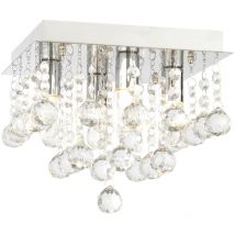 Forum Lighting - Forum Spa Orlando Polished Chrome 220mm 4 Lamp Square Flush Ceiling Light - SPA-24468-CHR