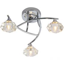 Forum Lighting - Forum Spa Reena Polished Chrome 330mm 3 Lamp Flush Ceiling Light - SPA-28326-CHR