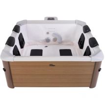 Mspa - Spa semi-rigide 6 places naturel clair avec led et accessoires -128 jets - L160 x l160 x H65 cm - napuka de