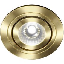 Forum - Colore Round Satin Brass IP65 35W Tiltable Bathroom Downlight - Satin Brass