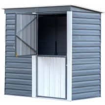 Spacemaker - abri de jardin métallique 6x4 gris 203x116x206 cm