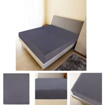 The Living Store Spannbettlaken Jersey Anthrazit 160x200 cm Baumwolle - Bettlaken - Anthrazit