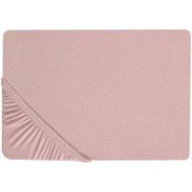 Spannbettlaken Rosa Baumwolle mit Gummizug 90 x 200 cm Betttuch für Klassische Hohe Matratze Atmungsaktiv Schlafzimmer Kinderzimmer
