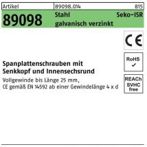 Spanplattenschraube r 89098 seko vg isr 5 x 30/18 -T25 Stahl galvanisch verzinkt
