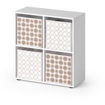 Vicco - Meuble de rangement cube Tetra, Blanc, 72.6 x 72 cm avec 4 boxes pliants opt.2
