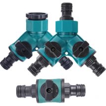 Briday - Séparateur De Tuyau D'arrosage à 2 Voies - Raccordement Distributeur d'Eau pour Tuyau d'Arrosage, Raccord de Tuyau Double Connexion - 3